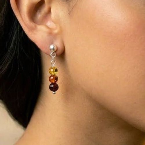 Aretes Terrasol de Ámbar Báltico con plata Esterlina Ley .925
