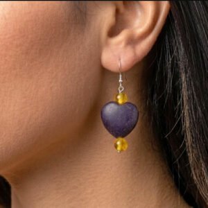 Aretes Corazón de Luz y Energía de Ámbar Báltico con plata Esterlina Ley .925