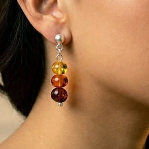 Aretes Terrasol de Ámbar Báltico con plata Esterlina Ley .925