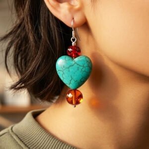 Aretes Equilibrio y Amor, de Ámbar Báltico con plata Esterlina Ley .925