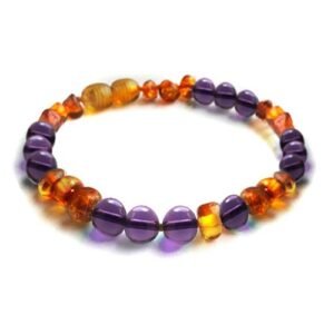 Pulsera bebé/dentición ámbar báltico Luz de Llama Violeta