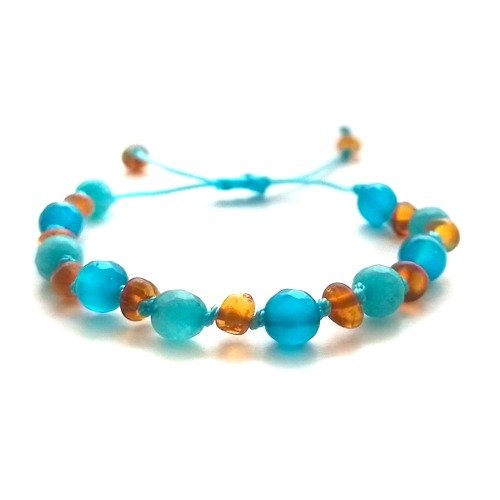 Pulsera bebé/dentición ámbar báltico Cielo, Sol y Calma