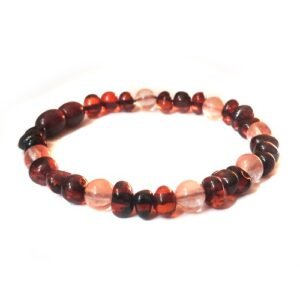 Pulsera bebé/dentición ámbar báltico Corazón de Gaia