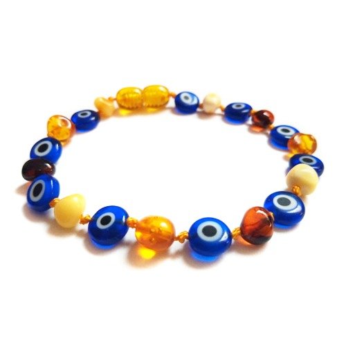 Pulsera bebé/dentición ámbar báltico Ojos de Luz y Protección