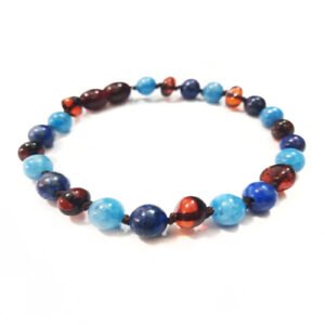 Pulsera bebé/dentición ámbar báltico Canto de Mar Vibrante