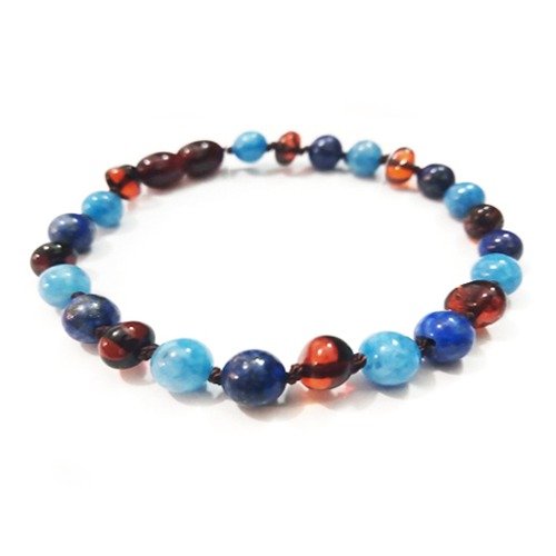 Pulsera bebé/dentición ámbar báltico Canto de Mar Vibrante