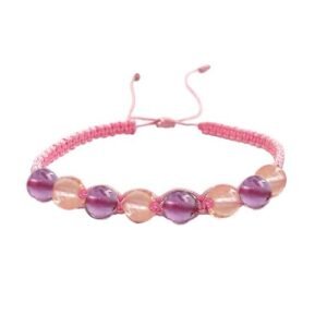 Pulsera Unisex Juvenil/Adulto de ámbar RESILIENCIA ROSA AMATISTA
