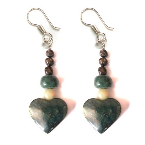 Aretes Corazón de Buena Fortuna de Ámbar Báltico con plata Esterlina Ley .925 - Imagen 2