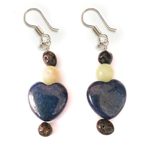 Aretes Corazón de Sabiduría de Ámbar Báltico con plata Esterlina Ley .925 - Imagen 2