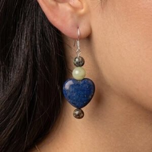 Aretes Corazón de Sabiduría de Ámbar Báltico con plata Esterlina Ley .925