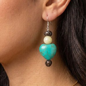 Aretes Corazón de la abundancia de Ámbar Báltico con plata Esterlina Ley .925